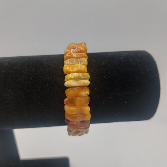 Vintage Amber Bracelet Baltic Amber Egg Yolk Butterscotch multi toned amber - Picture 2 of 5